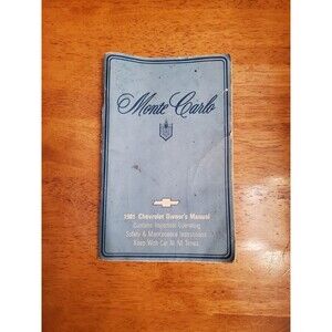 1981 Original Chevrolet Monte Carlo Owner's Manual